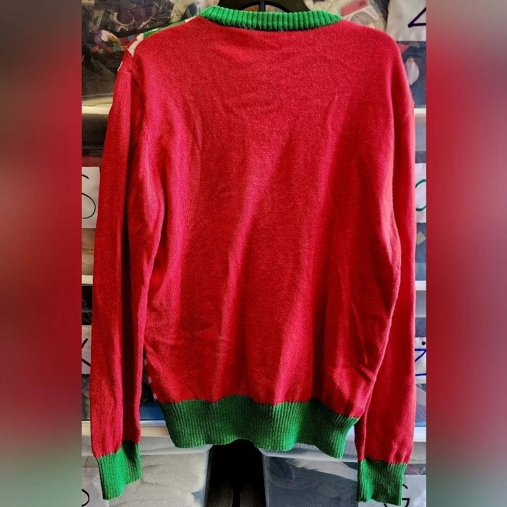 Dr. Suess' The Grinch Ugly Christmas Knit Sweater Men's Large L Holiday Party